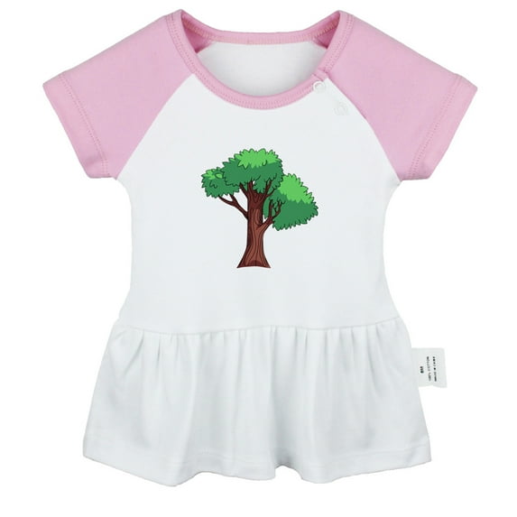 Nature Jungle Pattern Dresses For Baby, Newborn Babies Skirts, Infant Princess Dress, 0-24M Kids Graphic Clothes (Pink Raglan Dresses, 6-12 Months)