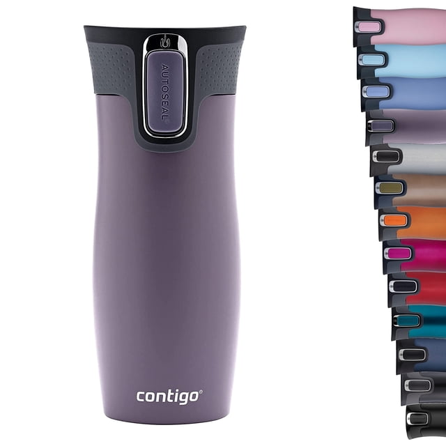 Taza térmica Contigo West Loop Autoseal 470 ml, color ciruela oscuro