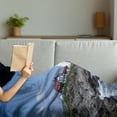 thumbnail image 3 of Landscape Soft Flannel Fleece Throw Blanket, Marine Themed Photo with Lighthouse on Rocks and Wavy Sea Calm Sky Panorama, Cozy Plush for Indoor and Outdoor Use, 60" x 80", Multicolor, by Ambesonne, 3 of 5