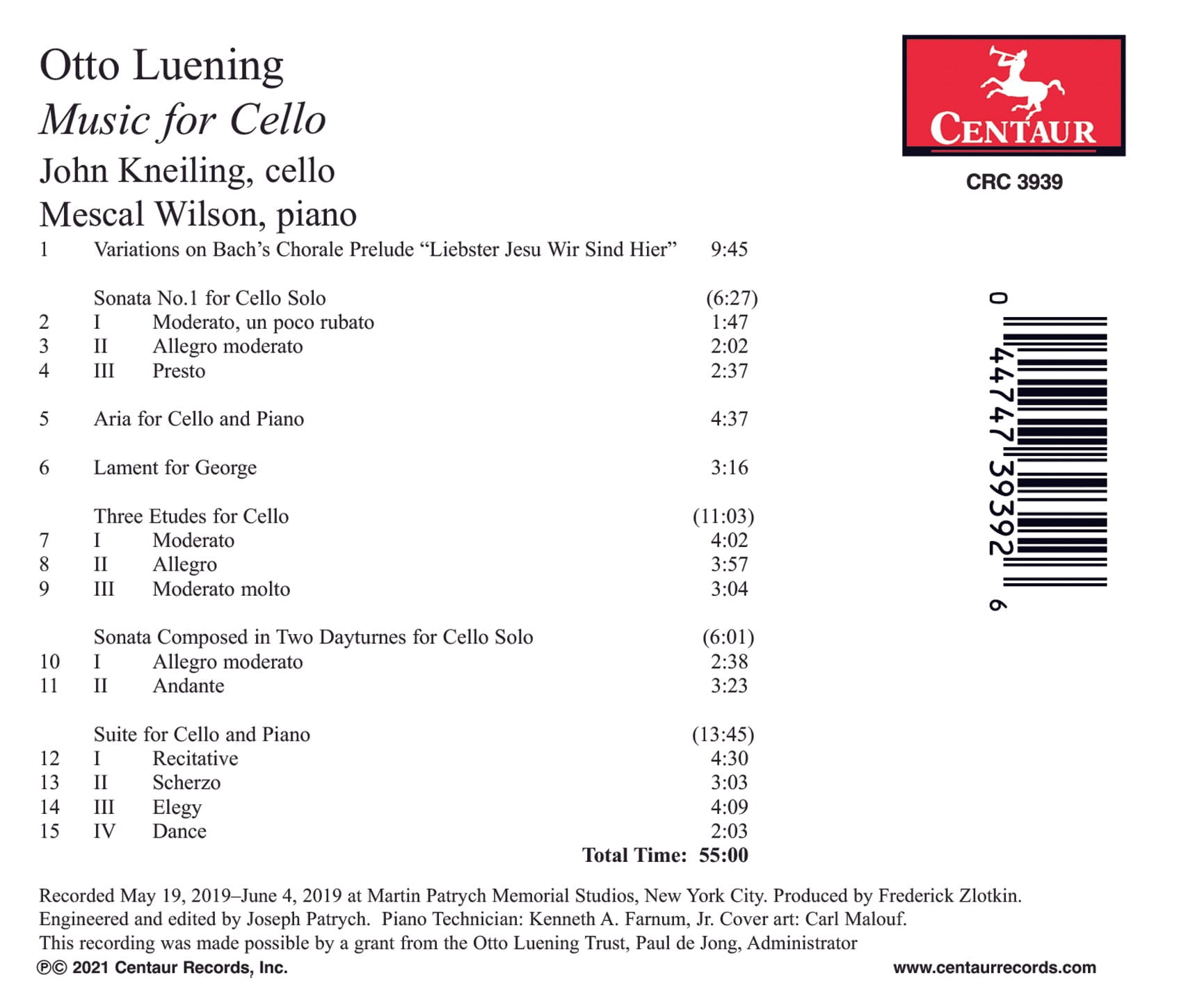 John Kneiling - Music for Cello - Music & Performance - CD