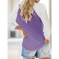 thumbnail image 6 of Weardear Women's 3/4 Sleeve Tops Casual Crew Neck Color Block Blouse (Women's）, 6 of 9