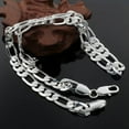 thumbnail image 3 of EOEMY 925Sterling Silver 8mm Flat 3 Space 1 Gentle Men'S Chains Necklace 18"-24" Nw018-22", 3 of 8