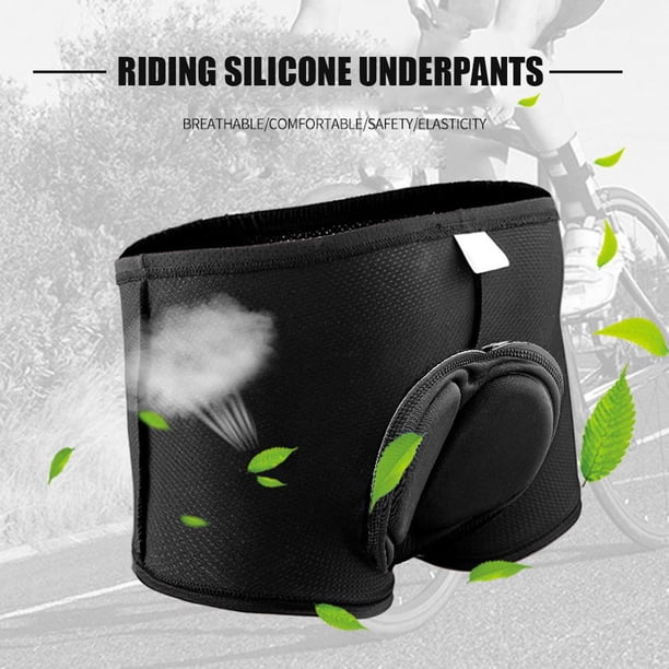 Pantalones Cortos De Bicicleta Pantalones cortos de ciclismo unisex Ropa interior deportiva de bicicleta de gel transpirable (Negro M)