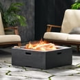 thumbnail image 2 of Aruda Outdoor Lightweight Concrete Square Wood Burning Fire Pit Dark Gray, 2 of 9