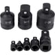 thumbnail image 4 of Kit reductor de 8 piezas para tamaños de 1/4", 3/8", 1/2" y 1,95", listo para impacto, almacenado en un estuche de plástico compacto Juego de adaptadores de dados universales, 4 of 5
