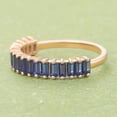 thumbnail image 3 of Baguette Cut Sapphire Wedding band, Rose Gold Wedding Band, Sapphire Half Eternity Stacking Band, Promise Ring, Anniversary Ring for Women, 3 of 5