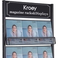 thumbnail image 4 of Kroey Floor Magazine Rack brochure Display Stand for Offices and Public Reception Area，Literature Rack with 4 Universal Wheels (70"×27×13.8"), 4 of 7