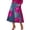 Hot Pink, variant on Midi Skirts for Women Faux Denim Floral Print A Line Skirts High Waist Patchwork Causal Skirts with Pockets, M