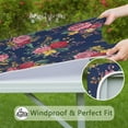 thumbnail image 6 of Pioneer Flower Floral Print Pattern Square Fitted Tablecloth with Elastic Edge,Square Table Cover,Washable Elastic Table Cover for Home Kitchen Party Decor 34"x34", 6 of 6