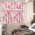 thumbnail image 6 of Aplkyhs Cherry Blossom Valance Window Curtains Set Small Window Swag and Tiers Privacy Street Window Curtains Thermal Insulated 3 Piece Easy to Install for Laundry Bathroom RV, 6 of 6