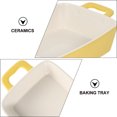 Ceramic Rounded Edge COMPUKAS Ceramic Baking Tray Yellow Round Edges Oven Safe Kitchen ...