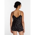 thumbnail image 4 of Joyspun Women's Lace Trim Stretch Satin Cami and Shorts Set, 2-Piece, Sizes XS-3X, 4 of 6