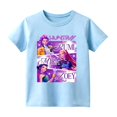 thumbnail image 3 of Moonsky Camisetas pop Hunt-ers de manga corta, jersey con estampado HUNTR/X, camisetas de verano, camisetas casuales holgadas para niñas, ropa gráfica Azul claro 140, 3 of 3