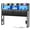 Black Oak, variant on Homieasy Queen Upholstered Headboard with Storage Shelves, Queen Size Headboard with Power Outlets & LED Lights for Queen Bed, Sturdy Queen Bed Headboard for Bedroom/Dorm Room, Black Oak