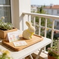 thumbnail image 5 of XJGHHSY 2 Pcs Glitter Easter Bunny Figurine - 9.2" Large Yellow Sparkle Rabbit Statue with Satin Bow,Easter Table Centerpiece for Home,Balcony,Party Decor & Holiday Gifting,ZZ-PVC-Yellow, 5 of 5