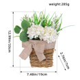 thumbnail image 3 of Jkkant Hydrangea Flower Basket Wreath, Rattan Bowknot Wall Hanging for Front Door, Farmhouse Spring Summer Decor, 3 of 6