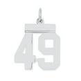 thumbnail image 1 of Sterling Silver Rhodium-plated Small Polished Number 49 Charm QSS49 (20mm x 8mm), 1 of 2