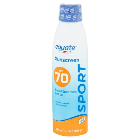 (2 pack) (2 pack) Equate Sport Broad Spectrum Sunscreen Spray, SPF 70, 5.5 oz