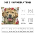 thumbnail image 5 of Throw Pillow Covers Dog with Flower Design Square Pillowcase for Home Decor Sofa Car Bedroom Pillow case, 5 of 5