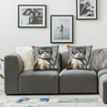 thumbnail image 2 of Cat Pillow Sham, Modern Spin on The Term Fishing Curiosity Goldfish Hunting Humorous Art, Decorative Standard King Size Printed Pillowcase,Orange Violet Blue White, 2 of 7