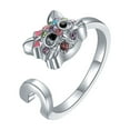 thumbnail image 1 of Fashion Cat Ring Colorido Animal Cat Anillo Ajustable Abierto, 1 of 2