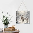 thumbnail image 6 of Winter Decor Reindeer Wood Sign Christmas Decorative Sign Hanging Wooden Plaque Decoration Winter Wood Hanging Door Sign 12x12 inches, 6 of 8