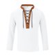 thumbnail image 5 of pstuiky camisetas de manga larga para hombre, Camiseta de manga larga con cuello alto, diseño de patchwork marrón y cordón ajustable para hombre camisetas de hombre xxl, 5 of 7