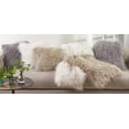 thumbnail image 2 of Fennco Styles Decorative Faux Mongolian Fur Throw Pillow (Oatmeal, 22"x22"), 2 of 2