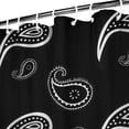 thumbnail image 3 of Waterproof Paisley Black Shower Curtain 72x72 Inch Boho Style Polyester Unique Shower Curtain for Bathroom Hotel Home Decor with 12 Plastic Hooks, 3 of 5