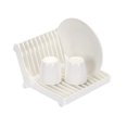 thumbnail image 2 of Dish Drying Rack Plastic 12 Slots Folding Dish Drying Drainer Plate Rack Organizer White, 2 of 7