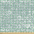 thumbnail image 2 of Ambesonne Abstract Fabric by the Yard Upholstery, Chaotic Curl Swirl Strokes, 1 Yard, Blue Grey Pale Blue, 2 of 5