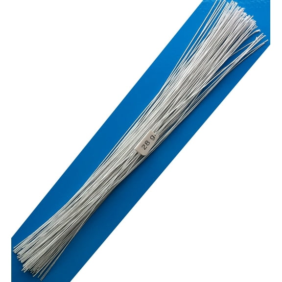 28 Gauge White Cotton Covered Floral Wire - 100 feet (100 wires) per bundle (30.5m) in 12 inch (30.5cm) Lengths