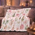 thumbnail image 6 of Romantic Vintage Christmas Cameo Ribbon Holiday, Festive Holiday Scene, Warm Flannel Blanket for Living Room and Family Room, Art Lovers Christmas Gift, Festive Home Decor, 6 of 9