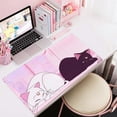 thumbnail image 5 of Desk Pad Pink Anime White Cat Black Cat Gaming Mouse Pad Large, Desk Office Decor Exclusive Beautiful Girls Mouse Pad for Women Desktop with Stitched Edges Non-Slip Rubber Computer Mat 31.5x15.7 in, 5 of 6