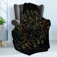 thumbnail image 4 of Let It Go Soft Flannel Fleece Throw Blanket, Outline Design in Color Transitions Artwork on Dark Backdrop, Cozy Plush for Indoor and Outdoor Use, 50" x 60", Charcoal Grey and Multicolor, by Ambesonne, 4 of 5