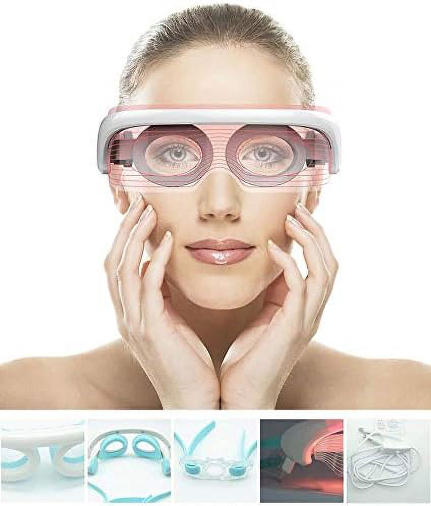 Eye Repair for Dark Circles and Puffiness Electric Vibrating Heated Massage Eye Mask With 3 Colors LED Beauty Light Therapy EYE Mask, Photon Instrument, Anti Acne Wrinkle Removal Skin SPA