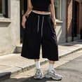 thumbnail image 2 of Gtoiithly Womens Wide Leg Cropped Pants Loose High Waisted Trousers with Pockets Casual Lightweight Comfy Sweatpants Black M, 2 of 4