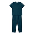 thumbnail image 5 of SBYOJLPB Men's Protective Suit Set Scrubs Solid Color Casual Short Sleeved V-neck Top and Pants Medical Uniform Set, 5 of 9