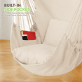 thumbnail image 5 of Magshion Hammock Chair Hanging Rope Swing, Max 350lbs Capacity, 2 Cushions Included, Large Macrame Hanging Chair with Side Pocket for Indoor Outdoor, Beige, 5 of 8