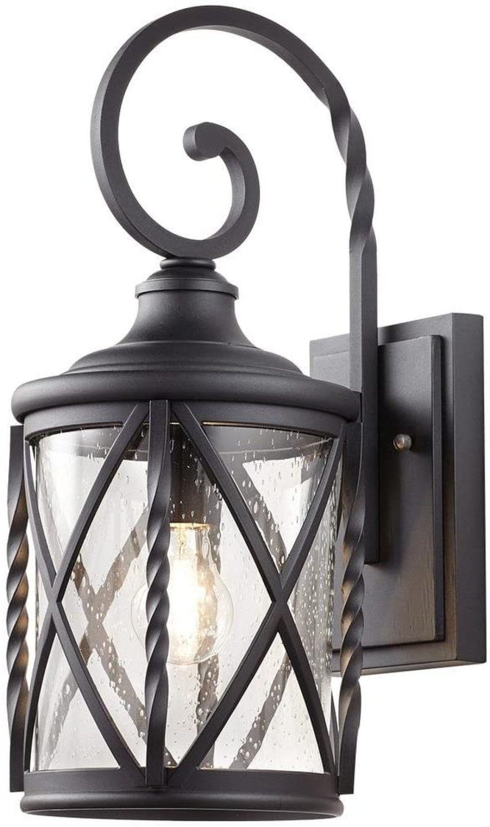 Home Decorators Collection Caged 2-Light Aged Iron Outdoor Small Wall Mount L 