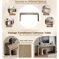 thumbnail image 3 of Atumcto 65" Long Console Table, Rustic Wood Entryway Sofa Table with Geometric Base for Living Room Hallway Behind Couch, Antique Natural, 3 of 9