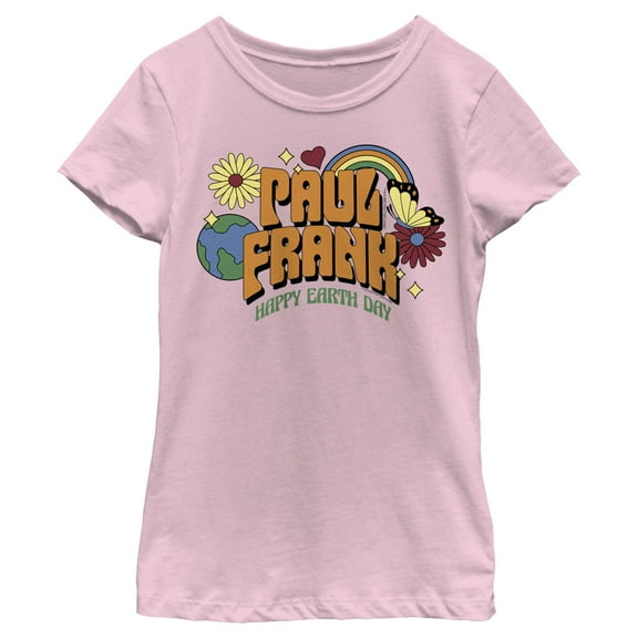 Girl's Paul Frank Vintage Happy Earth Day  Graphic Tee Light Pink Large