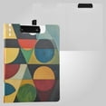 thumbnail image 2 of Triangles in Circle Abstract Pattern Foldable Binder Folder Clipboard with Pen Slot Double Clips A4 Size File Storage, 2 of 8
