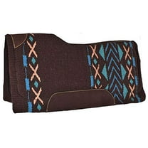 Showman 34" x 36" Teal, Turquoise, Tan & Brown Memory Felt Bottom Saddle Pad