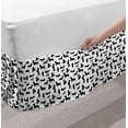thumbnail image 2 of Dog Lover Bed Skirt, Monochrome Dachshunds in Numerous Stances Active Life Pet Canine Abstract Image, Elastic Bedskirt Dust Ruffle Wrap Around for Bedding Decor, 4 Sizes, Black White, by Ambesonne, 2 of 2