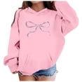 thumbnail image 2 of Landzoo Big Girls Hoodies Bowknot Print Long Sleeve Fall Winter Soft Sweatshirts For Girls Size 8-10 Years, 2 of 7