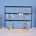 thumbnail image 2 of White 144-Hole Jewelry Rack Desktop Earring Ring Stand Necklace Jewelry Display Stand Rings Jewelry Stand, 2 of 8