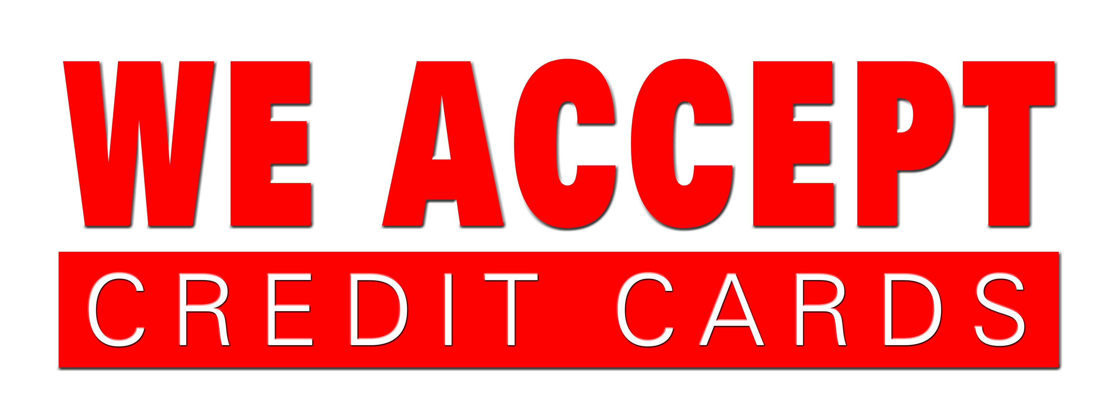 We accept Credit Cards Decal 12" Concession Food Truck Restaurant Sticker 
