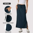 thumbnail image 6 of Nestiefly Womens Side Slit Maxi Skirts Elastic High Waisted Drawstring Casual Long Sweat Skirts, 6 of 7