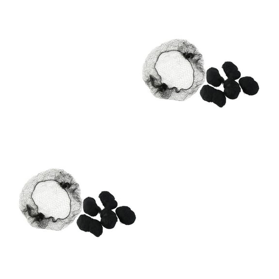 OUNONA 2pcs PIXNOR 100pcs Hair Nets Invisible Elastic Mesh Dress-up Accessories for Women Girls (Black)